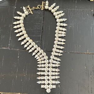 Crystal Statement Necklace - Silver Tone